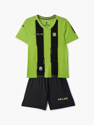 Детская футбольная форма KELME Short Sleeve Football Kid (Light Green/Black)