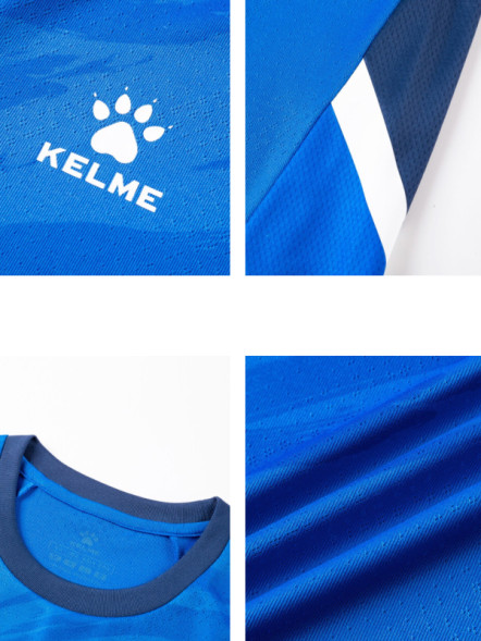 Футбольная форма KELME Short-Sleeved Football Suit (Blue/Dark Blue)