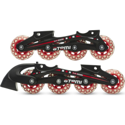 Роликовая рама Cross для хоккейных коньков, черно-красный, р-р 30-33