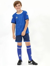 Детская футбольная форма KELME Short-Sleeved Football Suit Blue