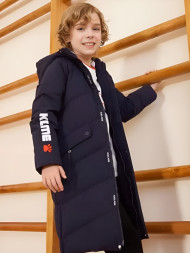 Детский пуховик KELME Boys Mid-Length Down Jacket Dark Blue