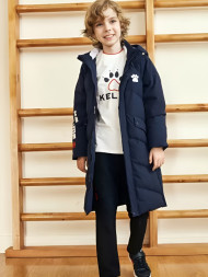 Детский пуховик KELME Boys Mid-Length Down Jacket Dark Blue