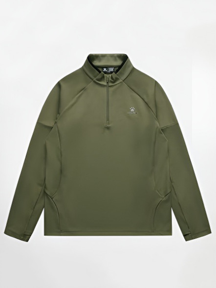 Олимпийка KELME Half Open Long Sleeve T-Shirt Khaki