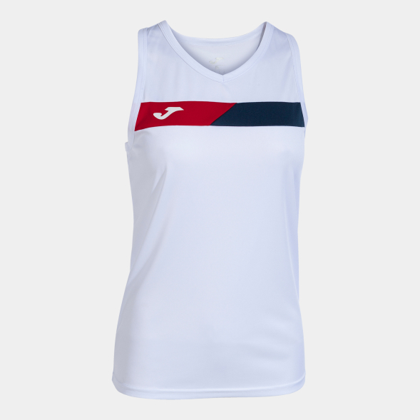 CAMISETA SIN MANGAS COURT BLANCO ROJO