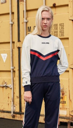 Свитшот KELME Women's Round Neck Sweater (White/Dark Blue)
