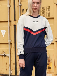 Свитшот KELME Women's Round Neck Sweater (White/Dark Blue)