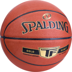 Мяч баск. SPALDING TF Gold 76857z, р.7, композит (микрофибра), коричнево-черный