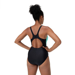 Купальник SPEEDO Colourblock 2.0 Muscleback, 8-00424816243, р.30 (рос.42), черно-бирюзово-синий