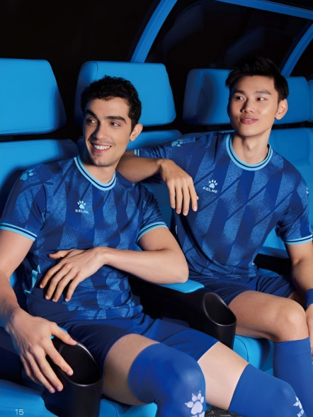 Футбольная форма KELME Short-Sleeved Football Suit Blue