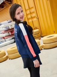 Детский бомбер KELME Cardigan Sweater For Girls Dark Blue