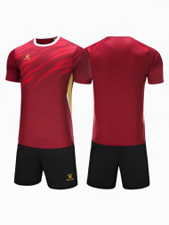 Футбольная форма KELME Short-Sleeved Football Suit (Burgundy/Black)