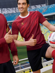 Футбольная форма KELME Short-Sleeved Football Suit (Burgundy/Black)