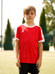 Детская футбольная форма KELME Short Sleeve Football Set Kids (Red/Black)
