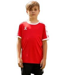 Детская футбольная форма KELME Short Sleeve Football Set Kids (Red/Black)