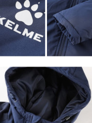 Детская куртка KELME Children's Hooded Long Cotton Jacket Dark Blue