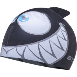 Шапочка для плавания Атеми, силикон (дет.), рыбка-, черн., FC202