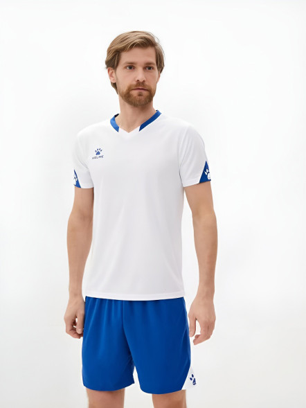 Футбольная форма KELME Short Sleeve Football Uniform (White/Blue)