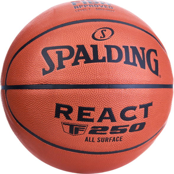 Мяч баск  SPALDING TF-250 React 76968z, р 6, FIBA Approved, композит  кожа (ПУ), коричнево-черный