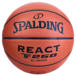 Мяч баск. SPALDING TF-250 React 76968z, р.6, FIBA Approved, композит. кожа (ПУ), коричнево-черный