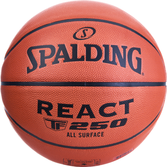 Мяч баск  SPALDING TF-250 React 76968z, р 6, FIBA Approved, композит  кожа (ПУ), коричнево-черный