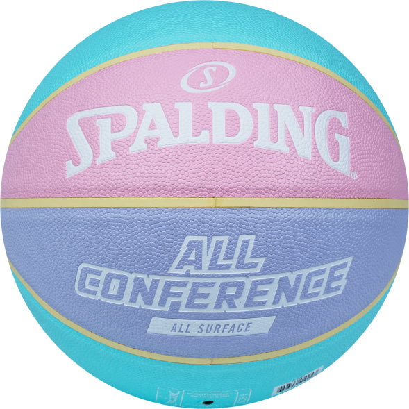 Мяч баск. SPALDING All Conference р.6, 77065, композит, голубо-розовый