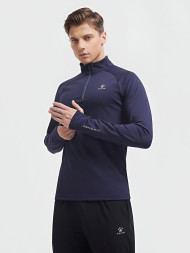Олимпийка KELME Half Placket Long Sleeve T-Shirt Dark Blue