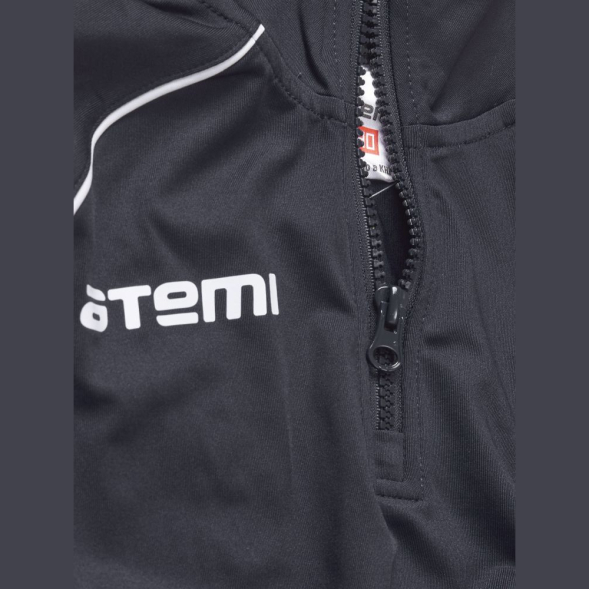 Толстовка тренировочная детская с короткой  молнией ATEMI, цв.черный, арт. AJKT-003JSS23-BLK (128)