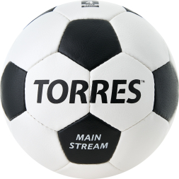 Мяч футб. TORRES Main Stream, F30184,р.4, 32 пан. ПУ, 4 под. слоя, руч. сшив., бело-черный