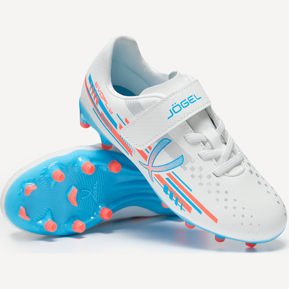Бутсы футбольные JOGEL Evofly FG Talant White/blue, детский