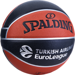 Мяч баск. SPALDING TF-500 Excel Euroleague р.7, 77101z, композит, коричнево-черный