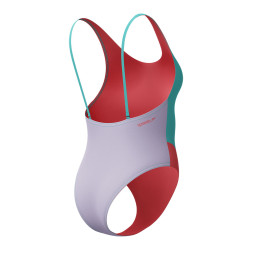 Купальник SPEEDO Colourblock 2.0 Muscleback, 8-00480317934, р.XL, лилово-бирюзово-коралловый