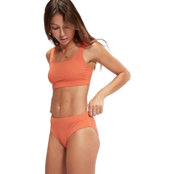 Купальник SPEEDO Textured Deep U-Back Bikinis,8-00387516588, размер 36, российский размер 48, оранжевый