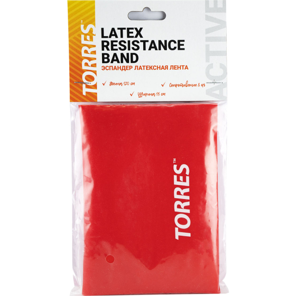Эспандер латексная лента TORRES AL0020, размер 120х15 см, сопротивление 8 кг