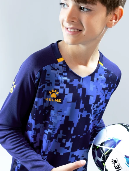 Детская вратарская форма KELME Long Sleeve Goalkeeper Suit Dark Blue