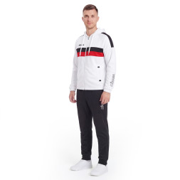 Костюм спорт. муж. с капюш. MIKASA MT550/701-078-3XL, р.3XL, 100% полиэстер, бело-черно-красный