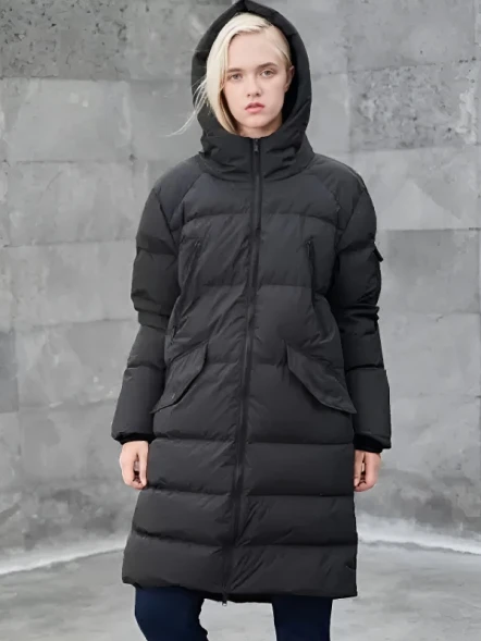 Пуховик KELME Women's Mid-Length Down Jacket Black
