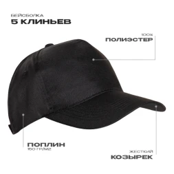 Бейсболка STAN 5 клиньев полиэстер 150, 10P