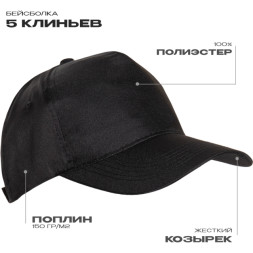 Бейсболка STAN 5 клиньев полиэстер 150, 10P