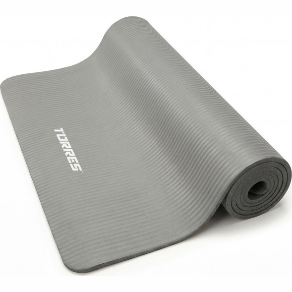 Коврик для йоги TORRES SOFT, YL10108, NBR(синт.каучук), толщина 0,8 см, серый
