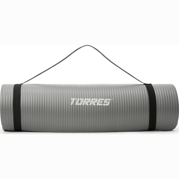Коврик для йоги TORRES SOFT, YL10108, NBR(синт.каучук), толщина 0,8 см, серый