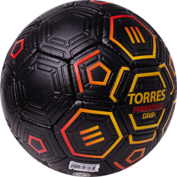 Мяч футб. TORRES Freestyle Grip, F323765, р.5, 32 панели. PU, ручная сшивка, черно-желт-красн