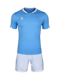 Футбольная форма KELME Short Sleeve Football Uniform (Light Blue/White)