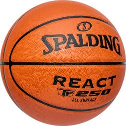 Мяч баск. SPALDING TF-250 React 76801z, р.7, композит. кожа (ПУ), коричн-черн.
