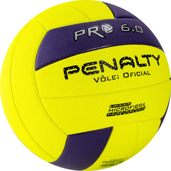 СЦ*Мяч вол. PENALTY BOLA VOLEI 6.0 PRO, 5416042420-U, р.5, микрофибра, термосшивка, желт-фиол