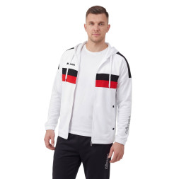 Костюм спорт. муж. с капюш. MIKASA MT550/701-078-M, р.M, 100% полиэстер, бело-черно-красный