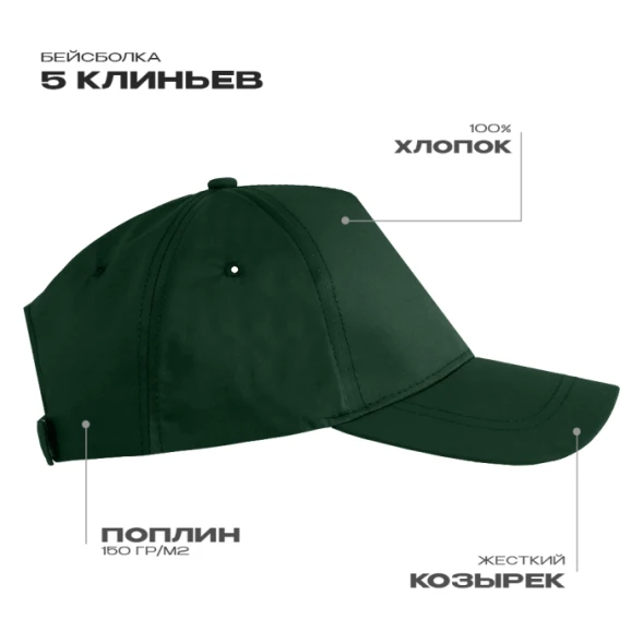 Бейсболка STAN 5 клиньев хлопок 150, 13
