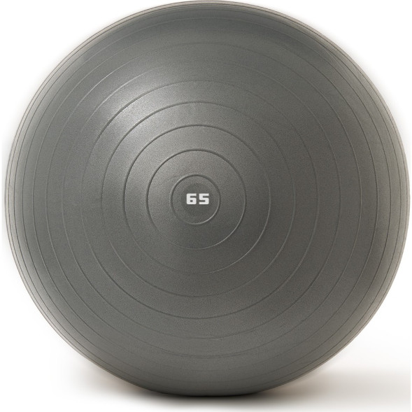 Мяч гимн. TORRES, FB122565, диам. 65 см, эласт. ПВХ,с защ. от взрыва, с насосом, серый