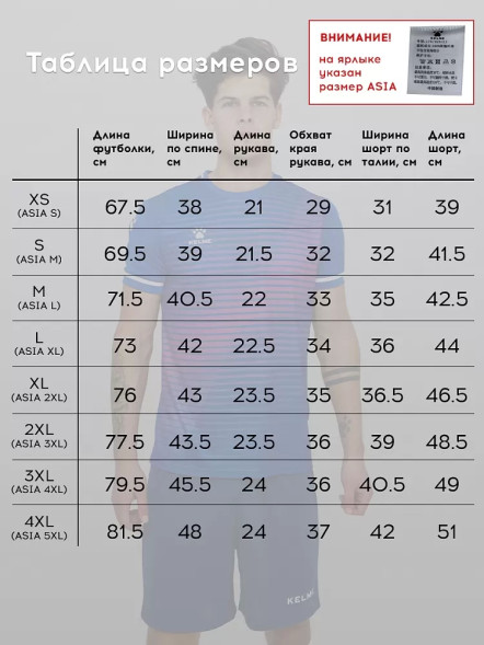 Футбольная форма KELME Short Sleeve Football Uniform (Blue/Dark Blue)