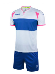Футбольная форма KELME Short-Sleeved Football Uniform Suit Purple And White (White/Blue)