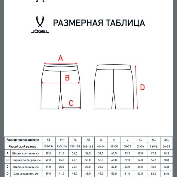 Шорты баскетбольные JÖGEL CAMP Basic, белый